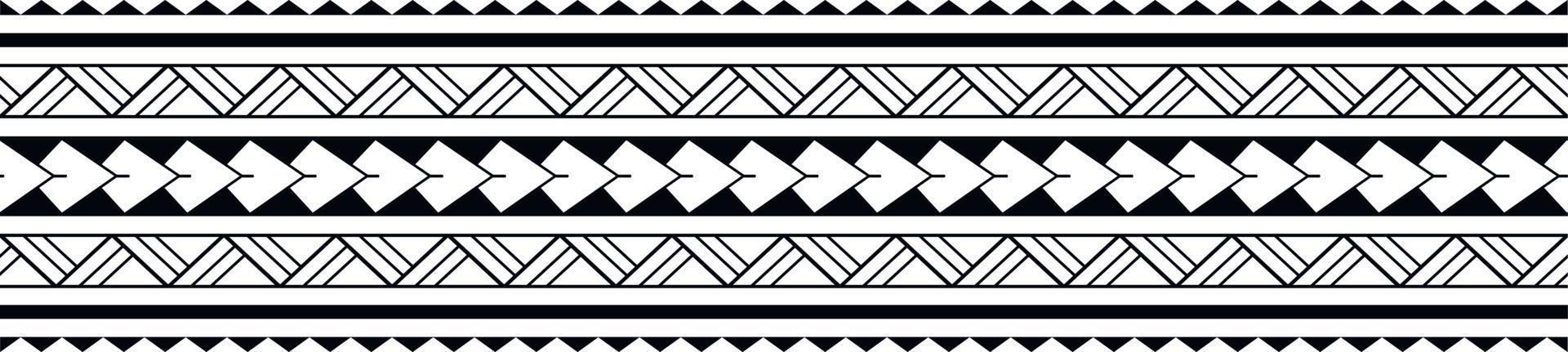 Maori Polynesian tattoo bracelet. Tribal sleeve seamless pattern vector. vector