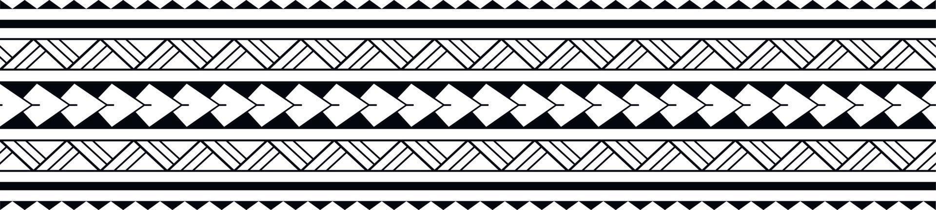 pulsera de tatuaje polinesio maorí. vector de patrones sin fisuras de manga tribal.