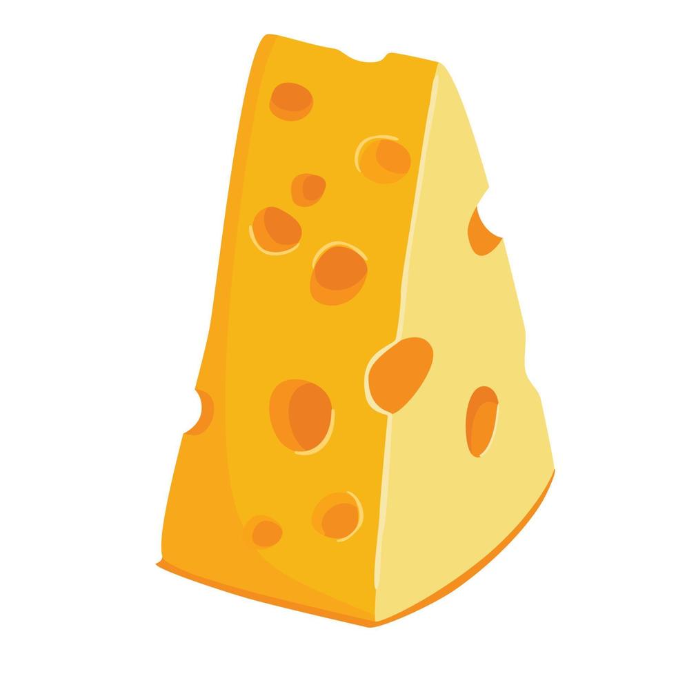 pedazo de dibujos animados de queso. Ilustración vectorial sobre fondo blanco. vector