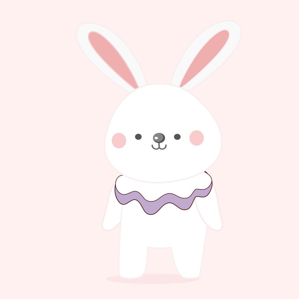 personaje de dibujos animados lindo conejito de Pascua. vector