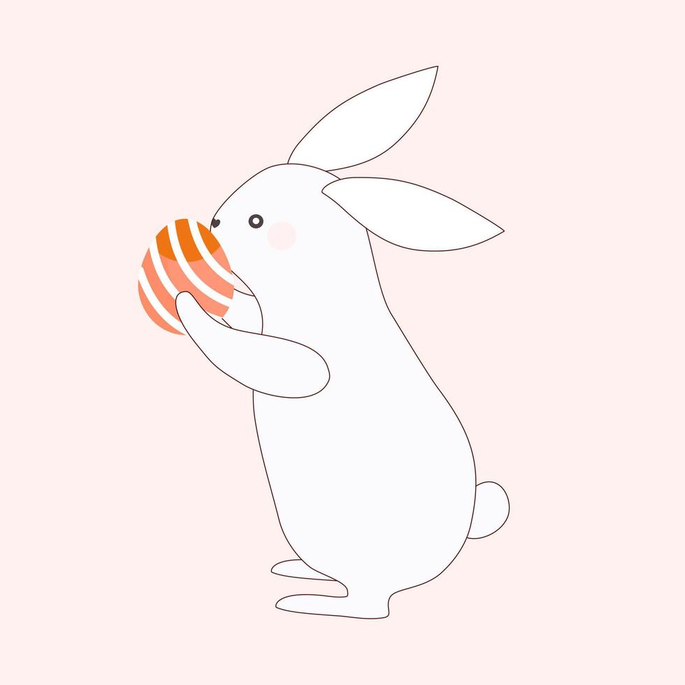 Easter bunny with egg. vector