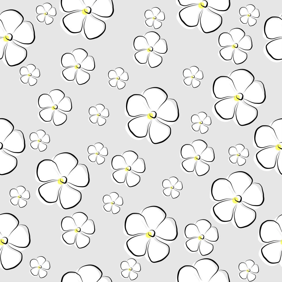 fondo transparente con adorno floral blanco. adecuado para el diseño de telas, ropa, papel tapiz vector