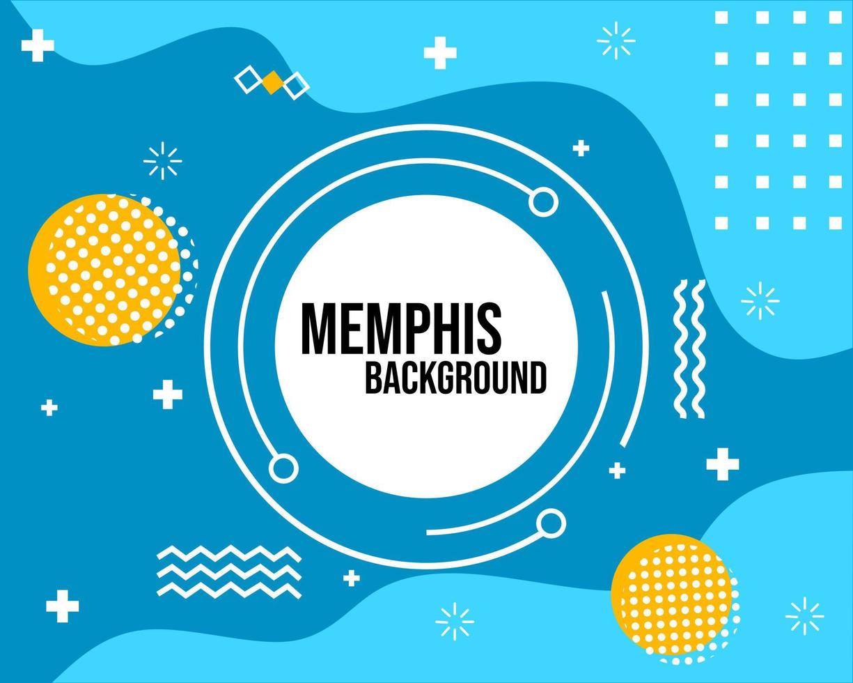 abstract memphis styled blue background. used for website design, posters, magazine covers vector