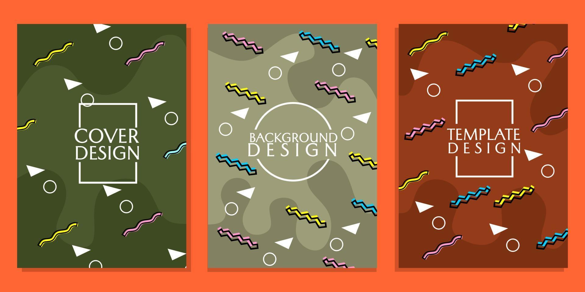 set of trendy geometric style cover templates. background design for books, brochures vector