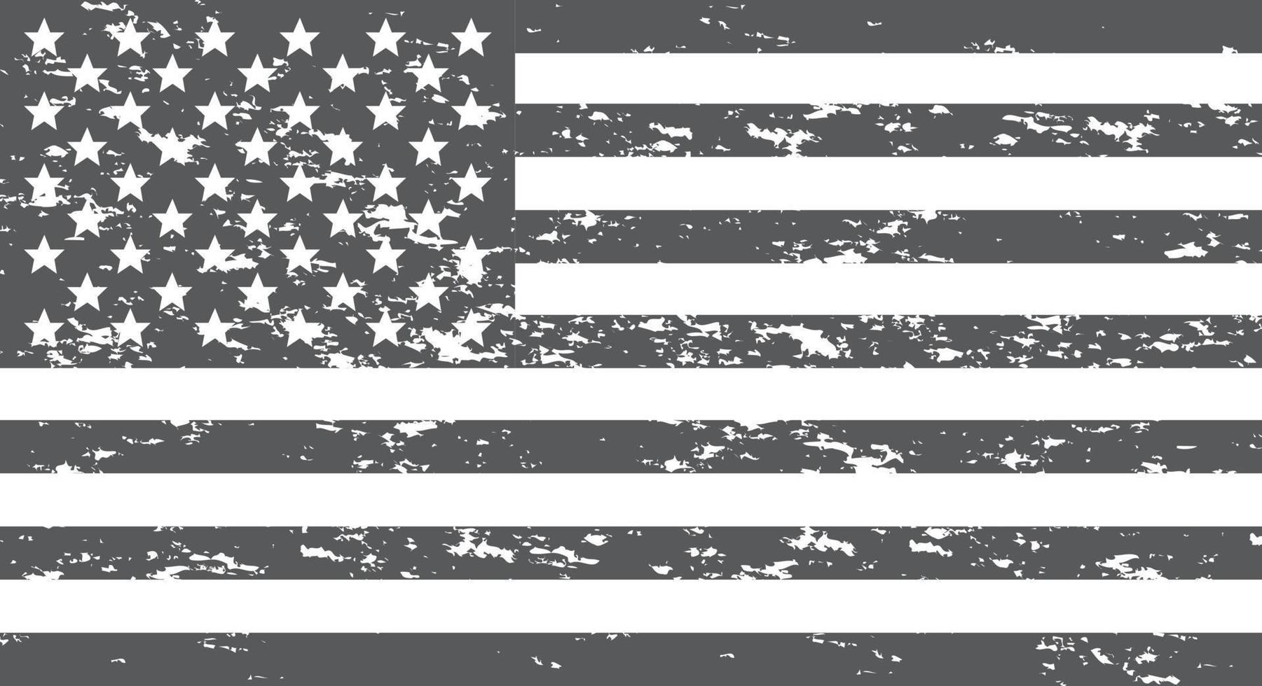 bandera de estados unidos en blanco y negro vectorial. símbolo de la bandera americana.icono para sitio web o aplicación móvil vector