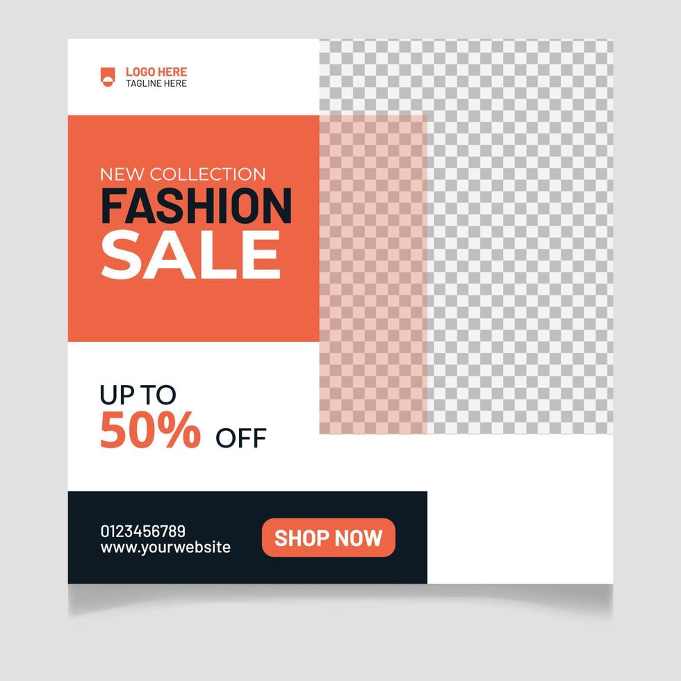 New collection fashion sale social media post template vector