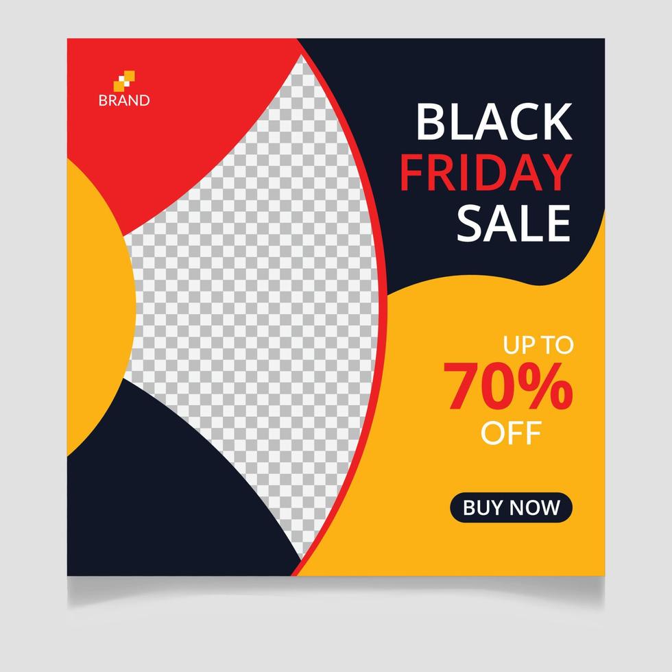 Black friday sale social media post template vector