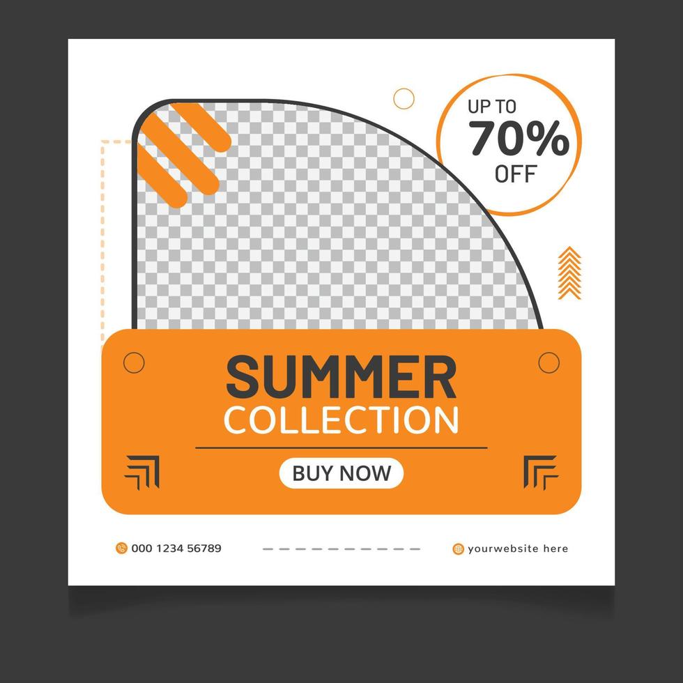 Summer collection social media post template vector