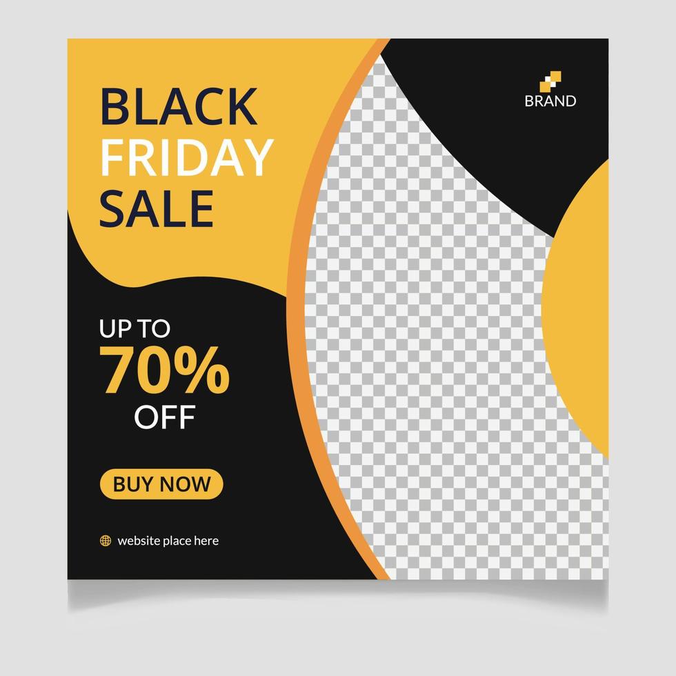 Black friday sale social media post template vector