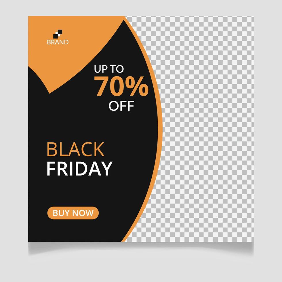 Black friday sale social media post template vector