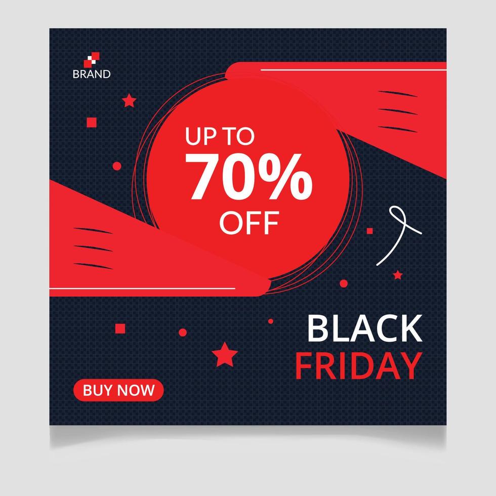 Black friday sale social media post template vector