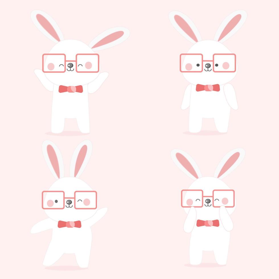 Cute rabbit character. vector