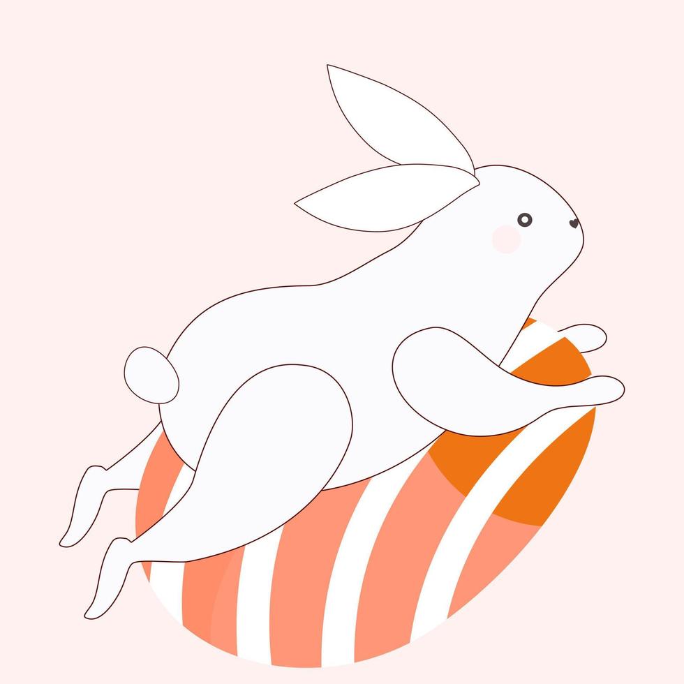 Easter bunny with egg. vector