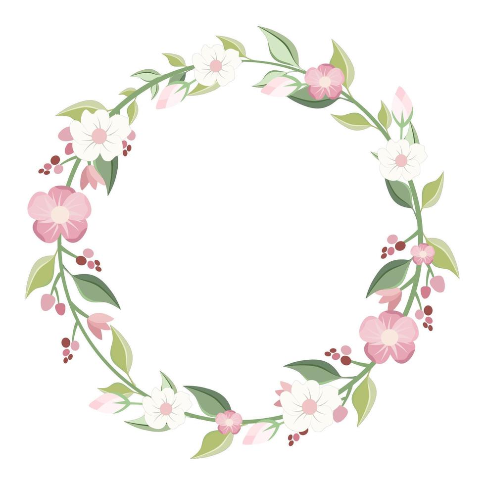 frame with flowers vector