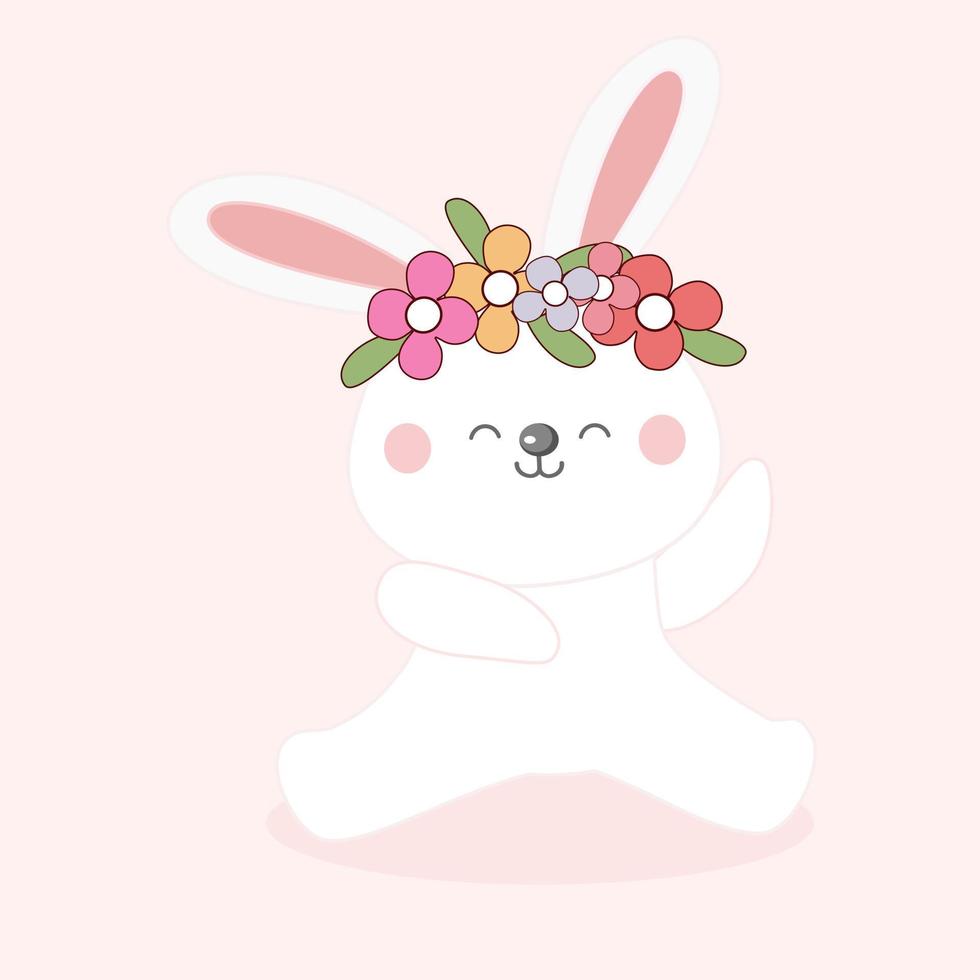 personaje de dibujos animados de conejo de Pascua. vector