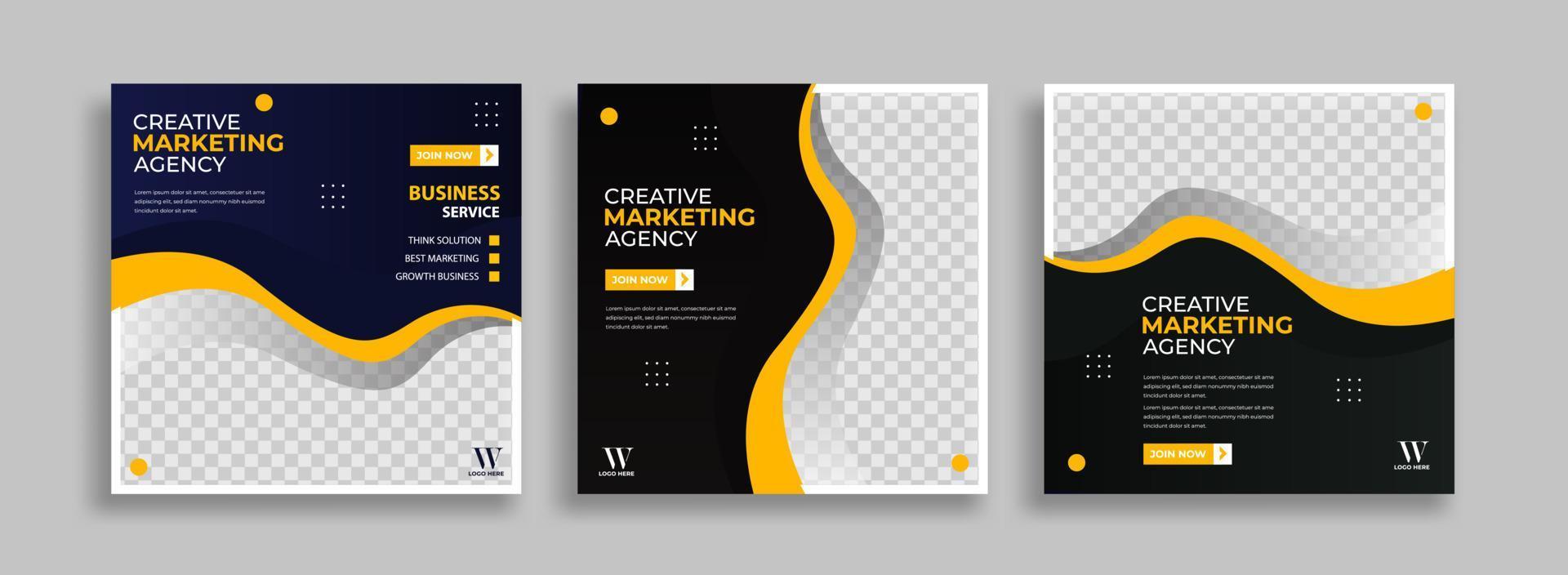 Creative Business marketing social media post templat vector