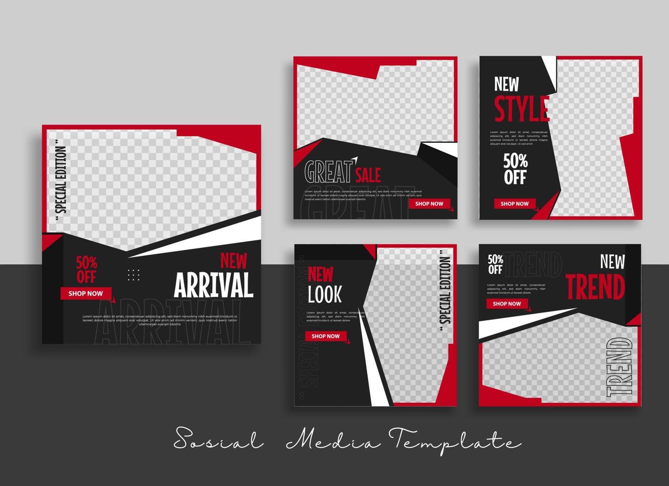 Creative Business marketing social media post template vector