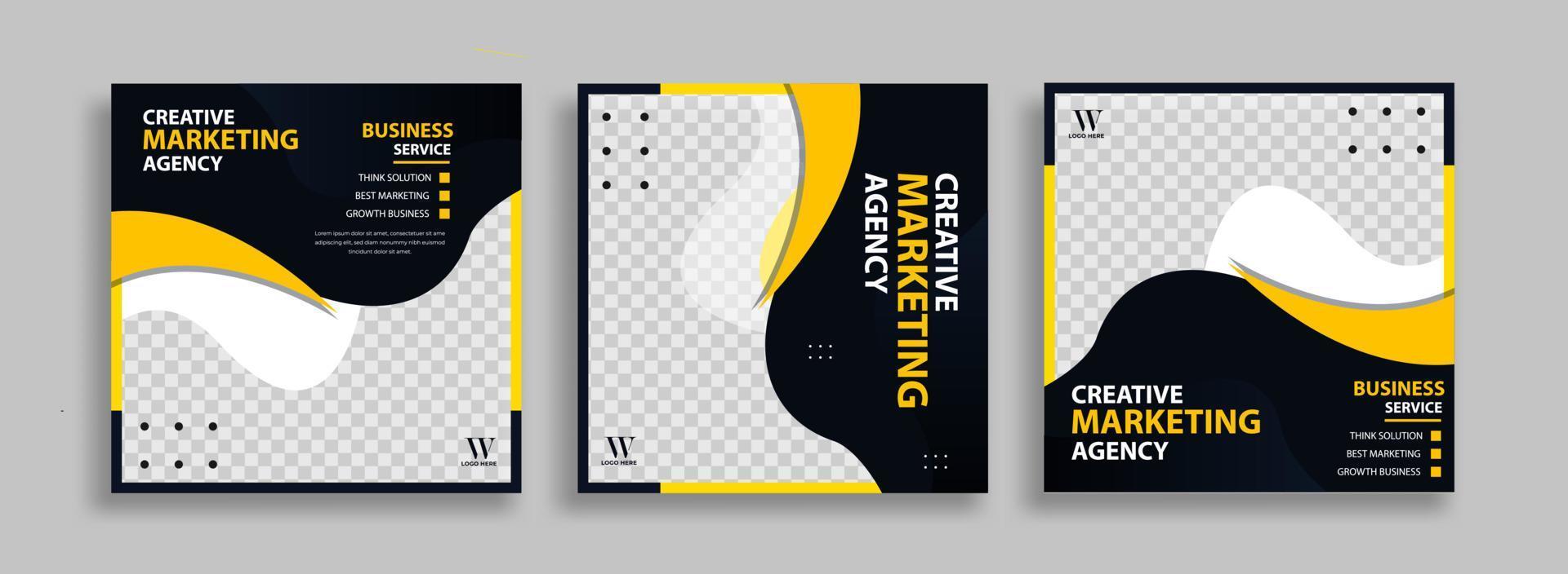 Creative Business marketing social media post templat vector