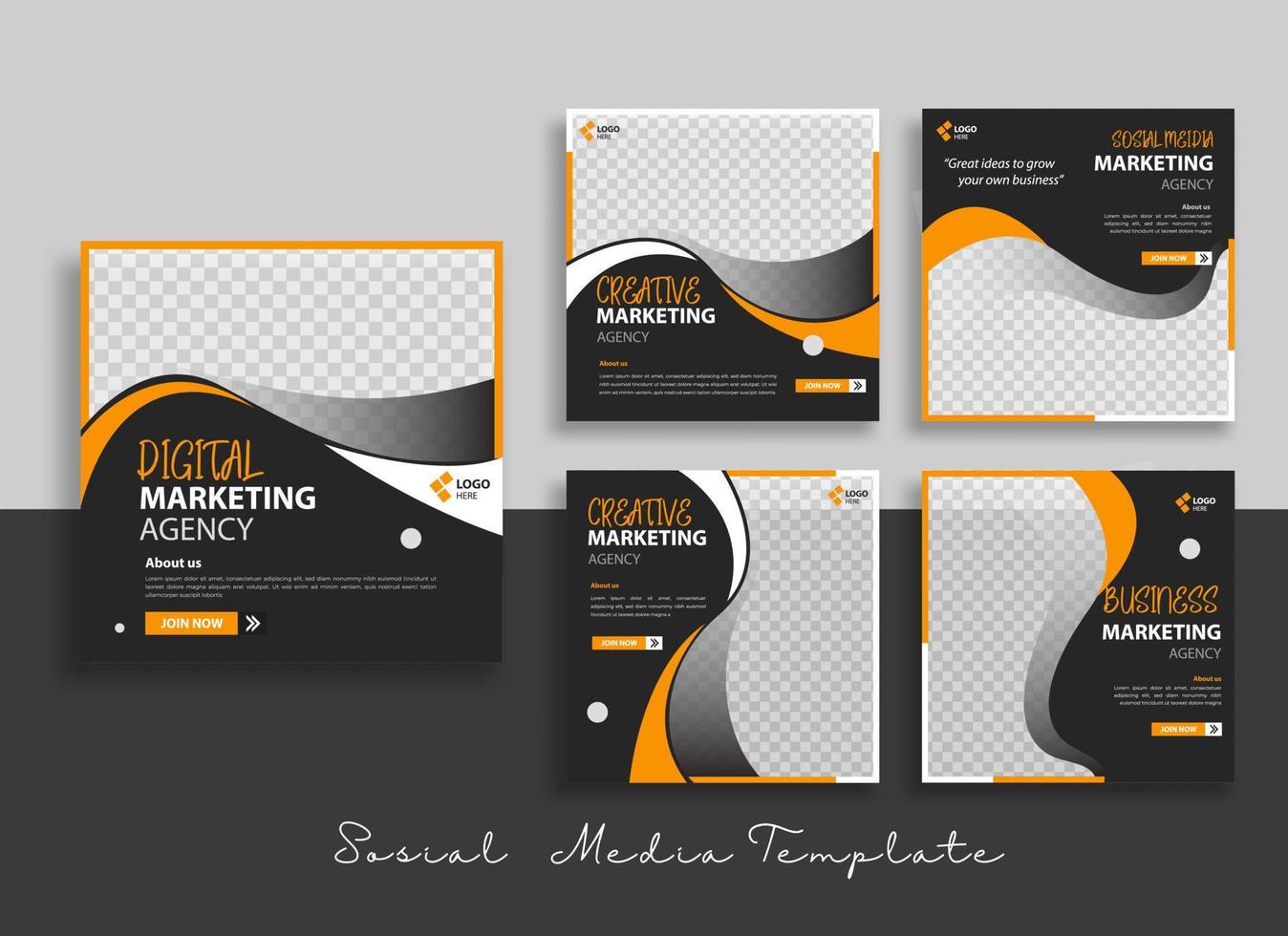 Creative Business marketing social media post template vector