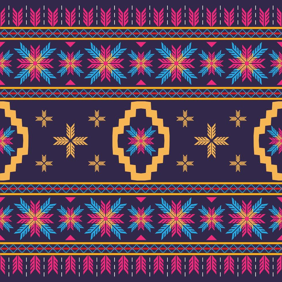 Abstract flower ethnic geometric pattern design for background or wallpaper,carpet,wallpaper,clothing,wrapping,Batik,fabric,sarong,Vector illustration embroidery style. vector