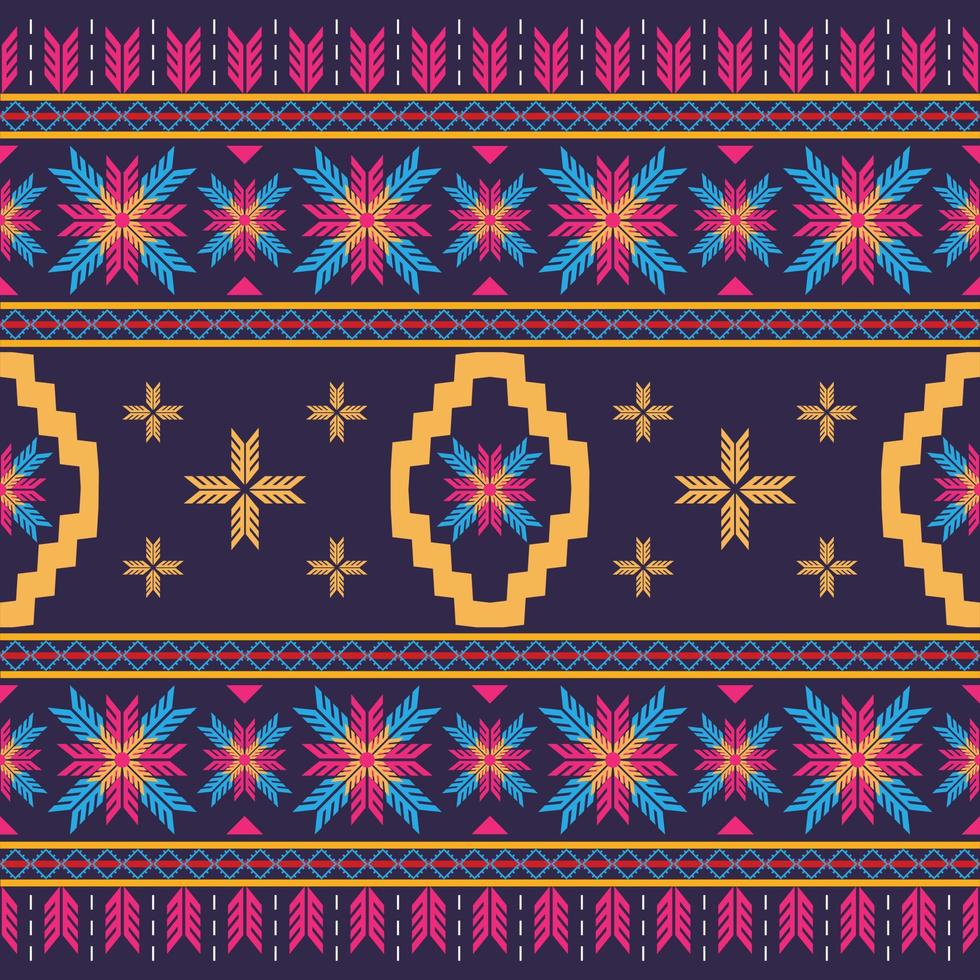 Abstract flower ethnic geometric pattern design for background or wallpaper,carpet,wallpaper,clothing,wrapping,Batik,fabric,sarong,Vector illustration embroidery style. vector