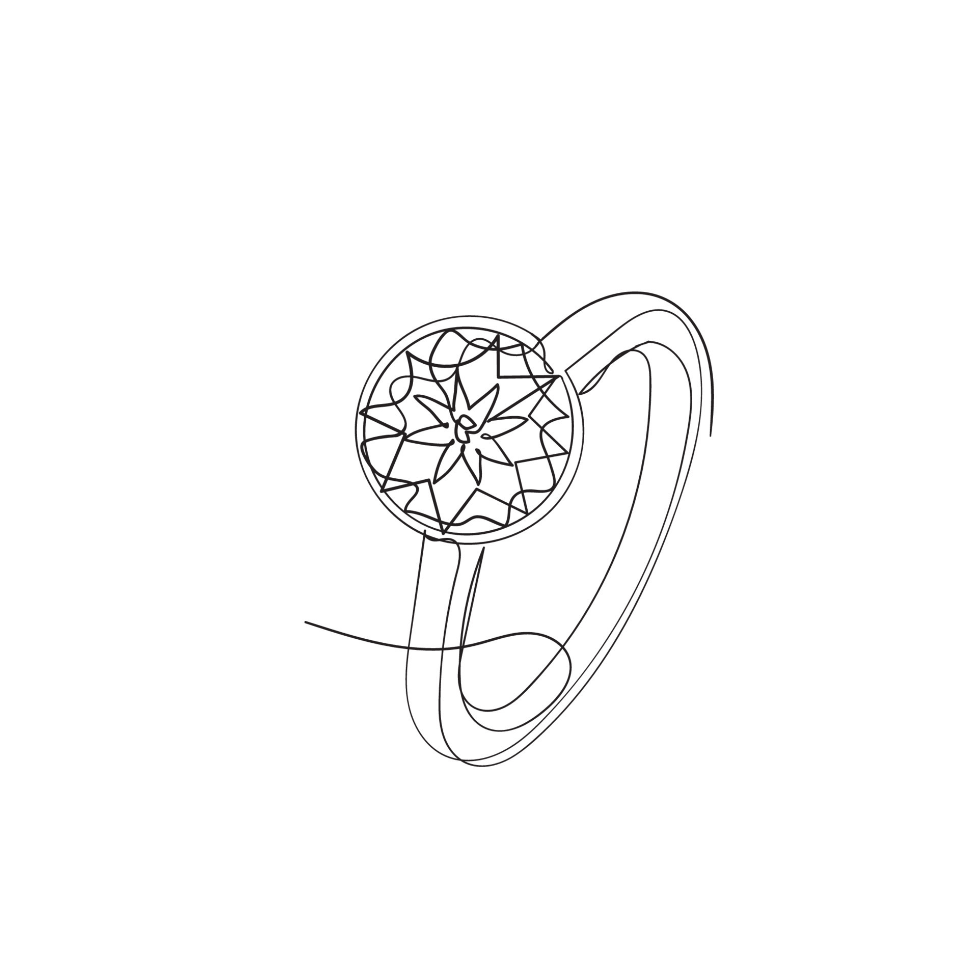 continuous line drawing diamond jewelry illustration vector 7343957