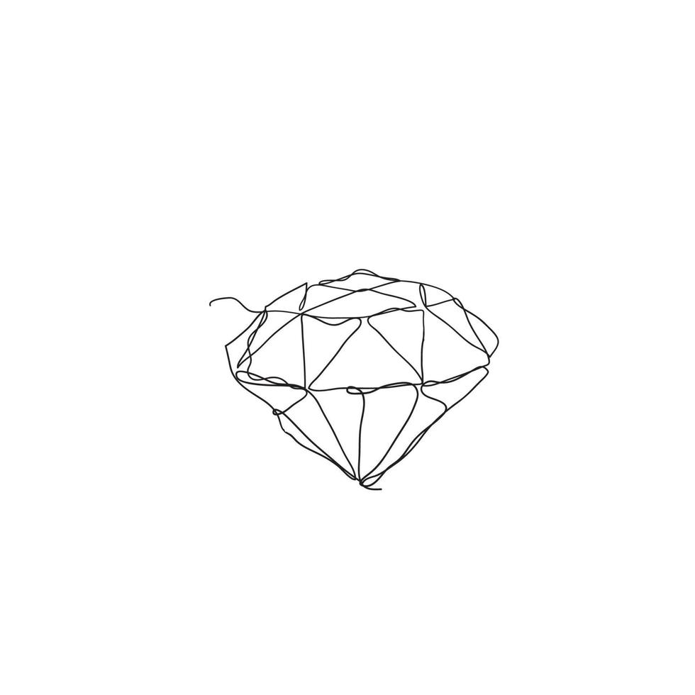 vector de ilustración de joyería de diamante de dibujo de línea continua