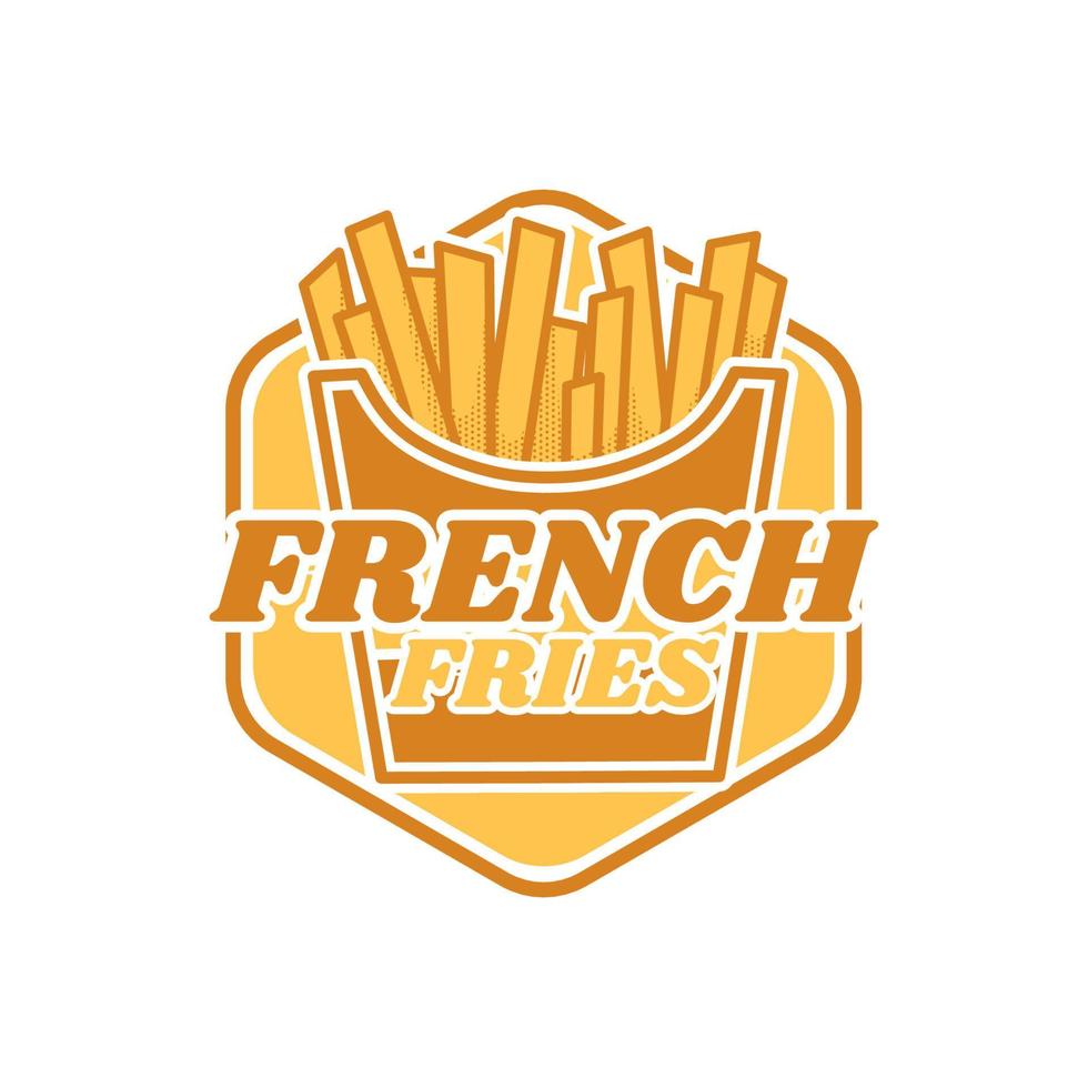 french fries logo illustration design vector
