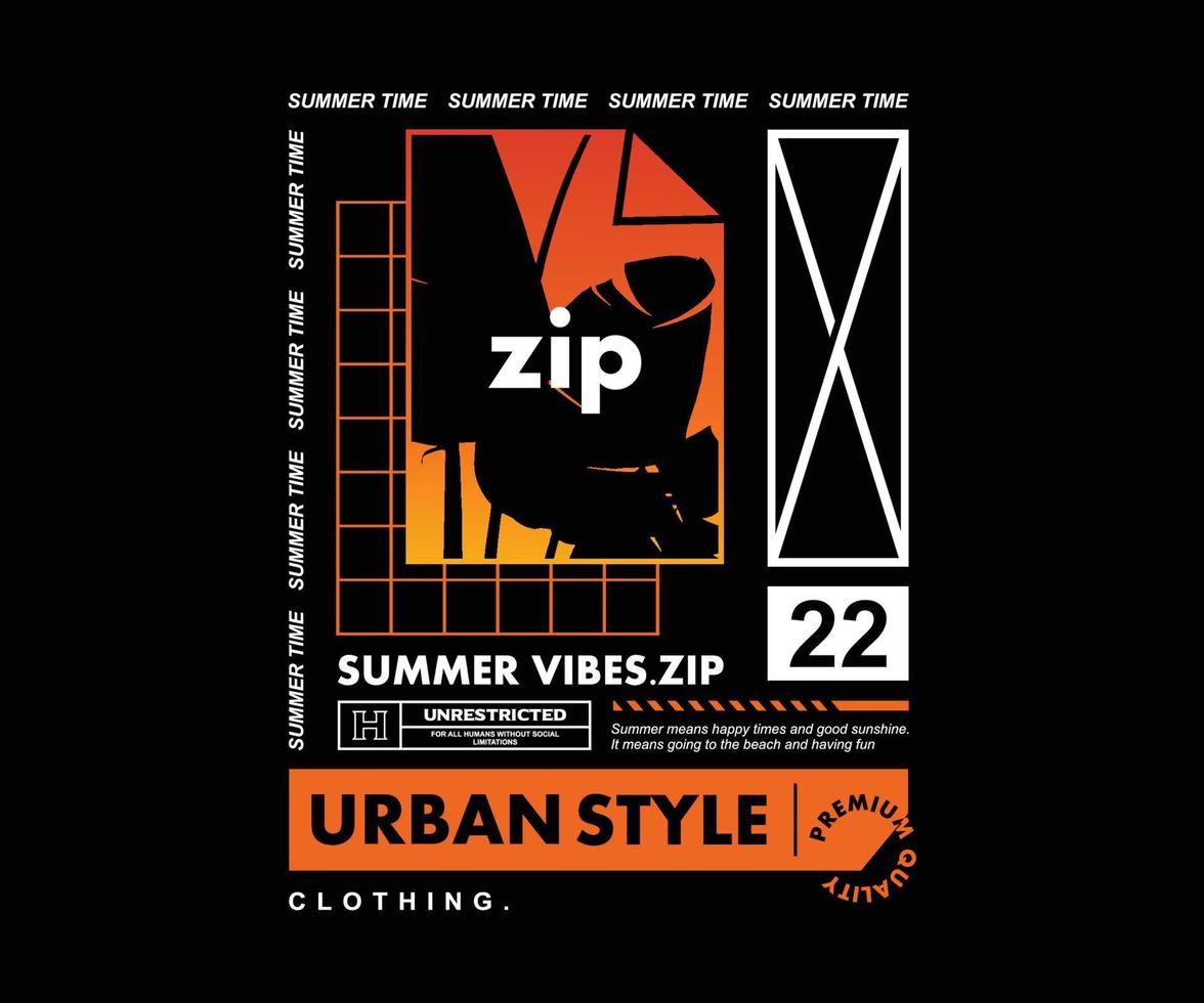 diseño gráfico de estilo píxel de afiche retro para ropa de calle de camisetas y estilo urbano vector