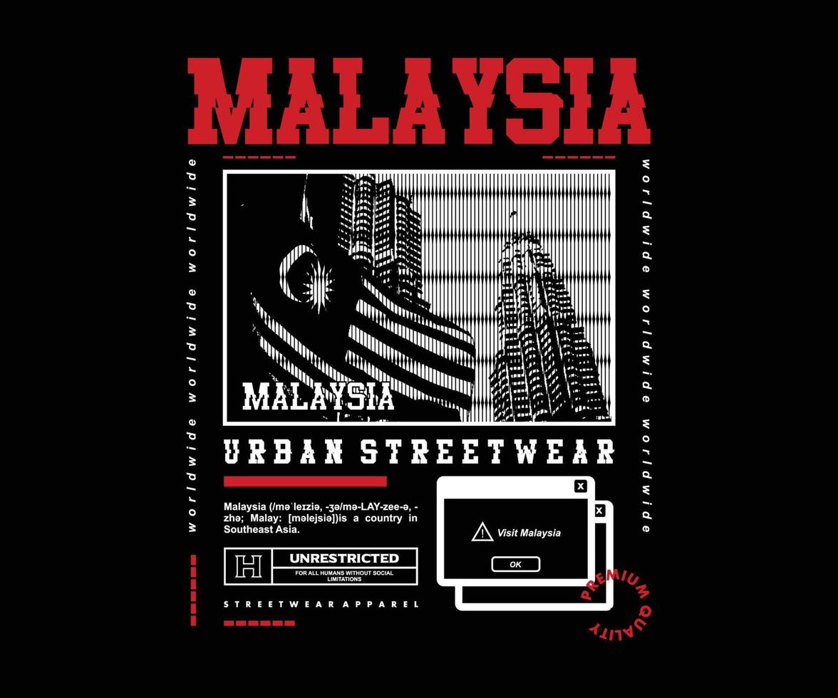 diseño gráfico de estilo píxel de afiche retro para ropa de calle de camisetas y estilo urbano vector