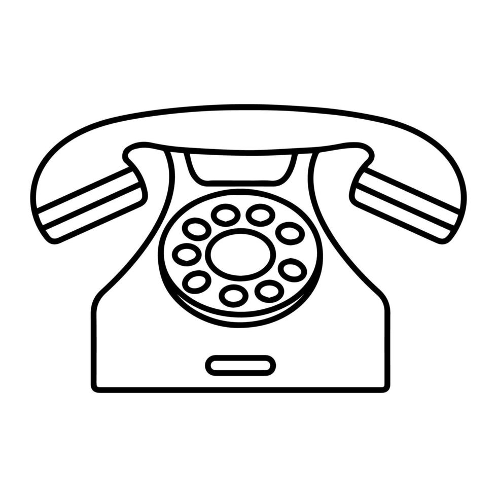 Phone history. Evolution. Simple line design vector icon on white background. Illustration