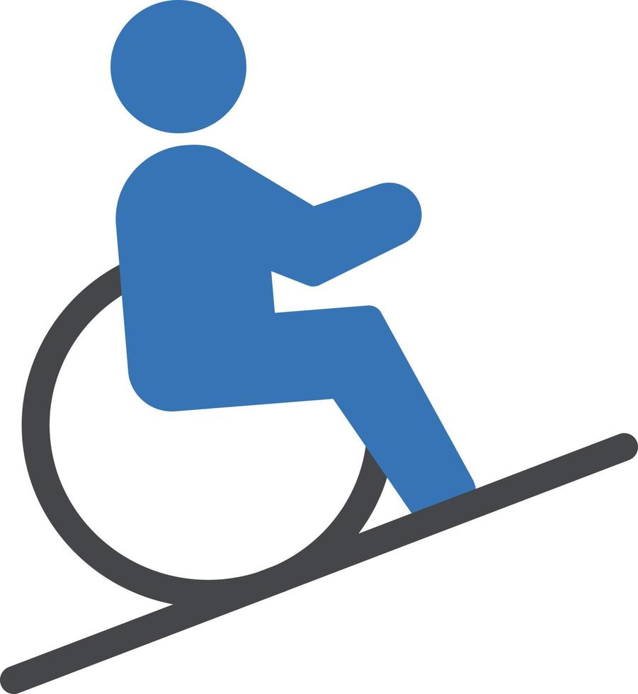 ilustración vectorial de senderismo en silla de ruedas en un fondo. símbolos de calidad premium. iconos vectoriales para concepto y diseño gráfico. vector