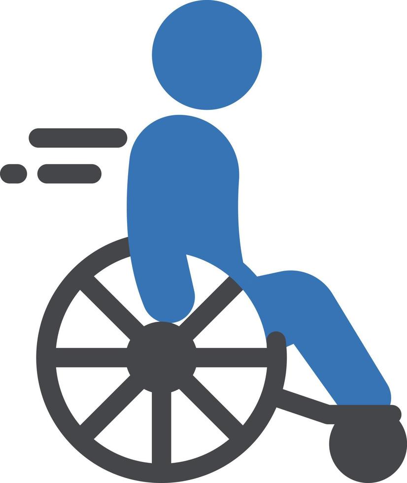 ilustración de vector de carrera de silla de ruedas en un fondo. símbolos de calidad premium. iconos vectoriales para concepto y diseño gráfico.