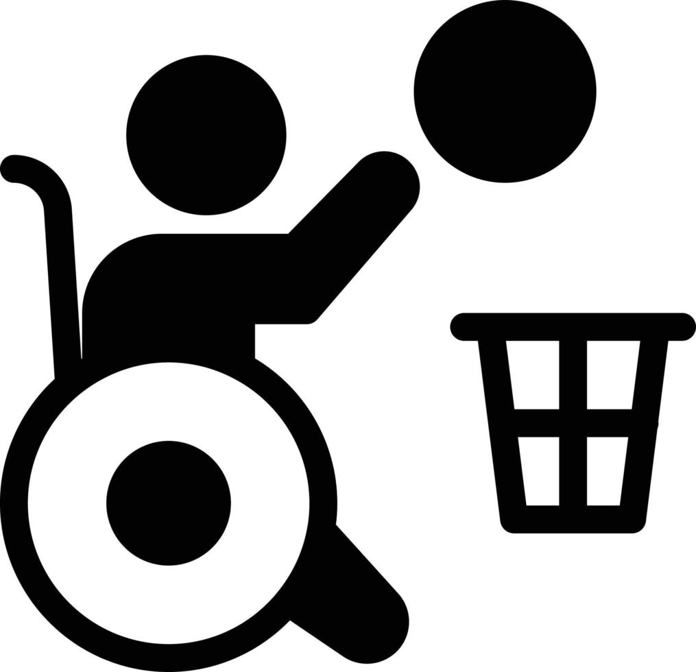 ilustración de vector de baloncesto en silla de ruedas en un fondo. símbolos de calidad premium. iconos vectoriales para concepto y diseño gráfico.