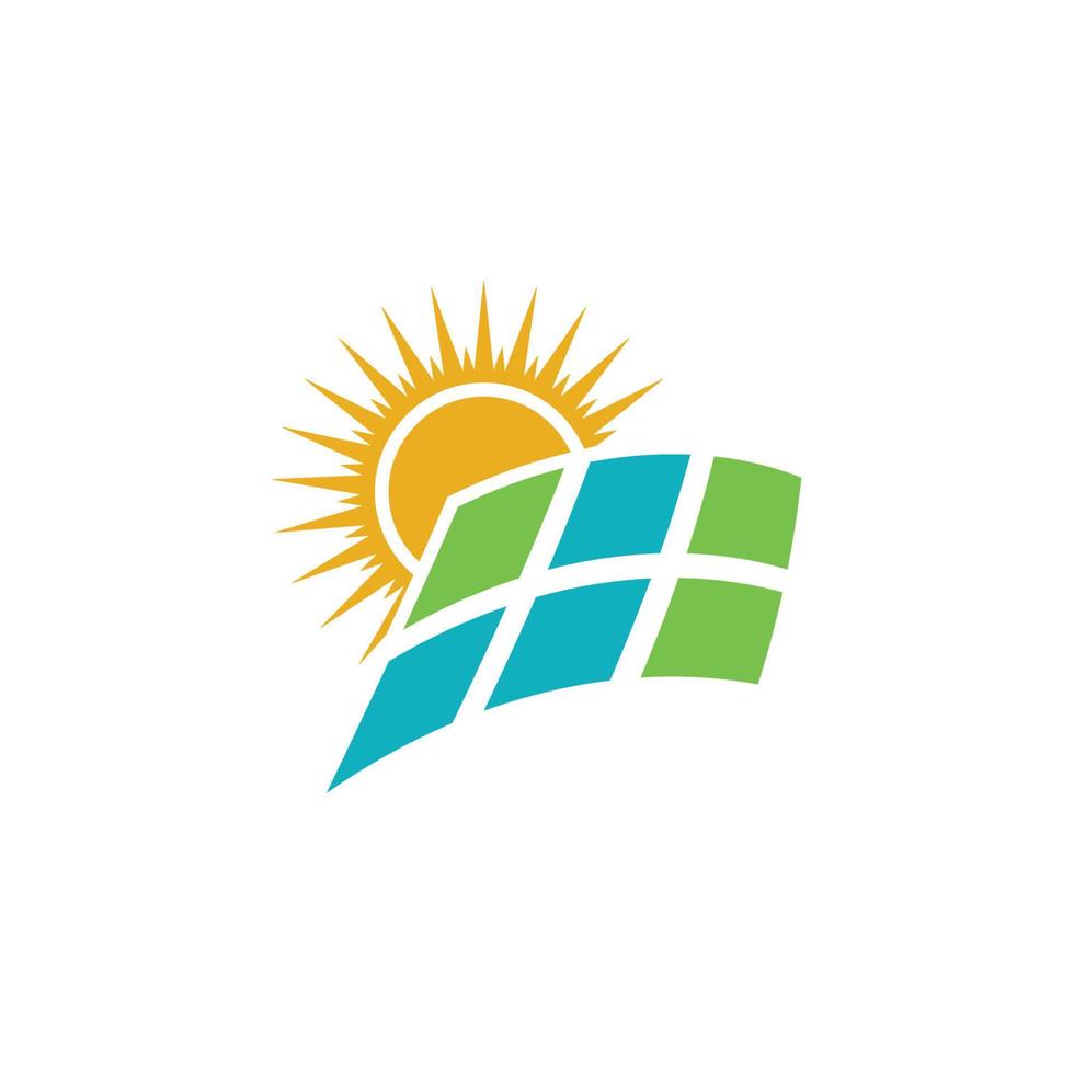 vector de plantilla de diseño de icono de logotipo de energía solar