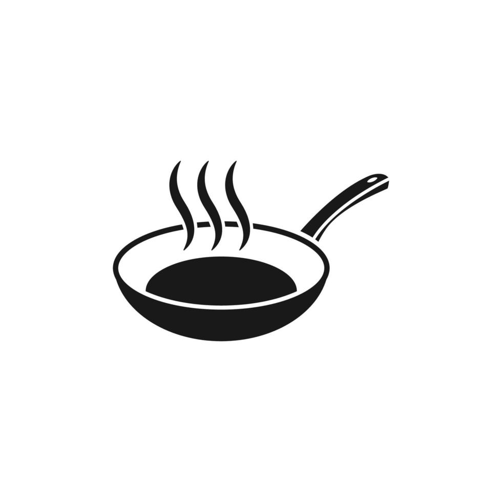 frying pan logo icon design template vector