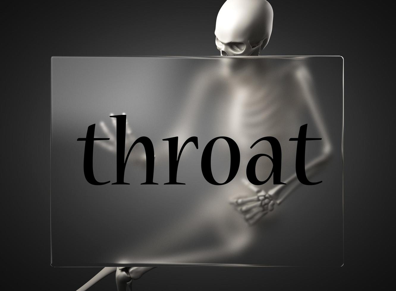 throat word on glass and skeleton photo