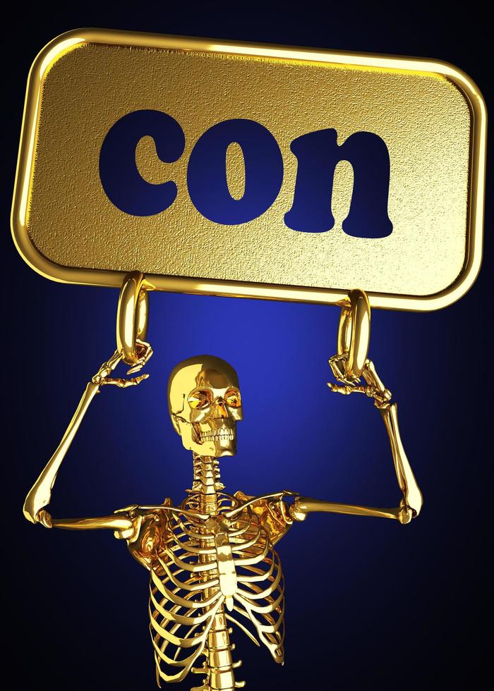 con word and golden skeleton photo