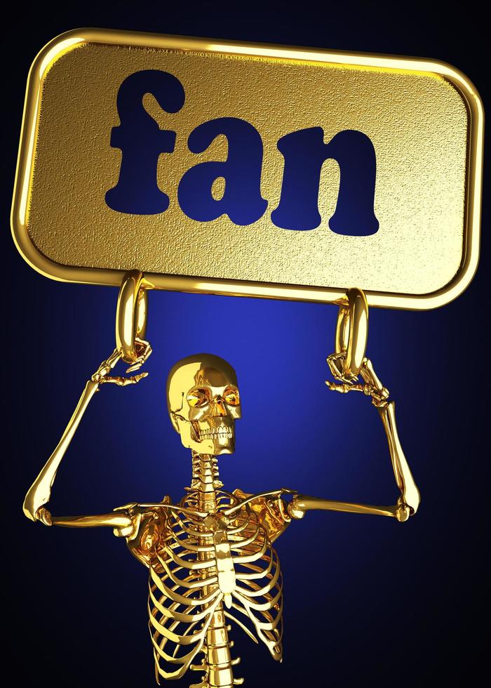 fan word y esqueleto dorado foto