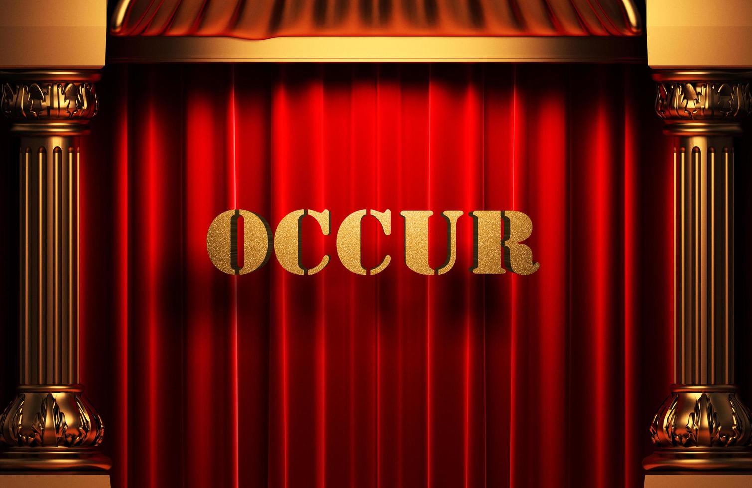 occur golden word on red curtain photo