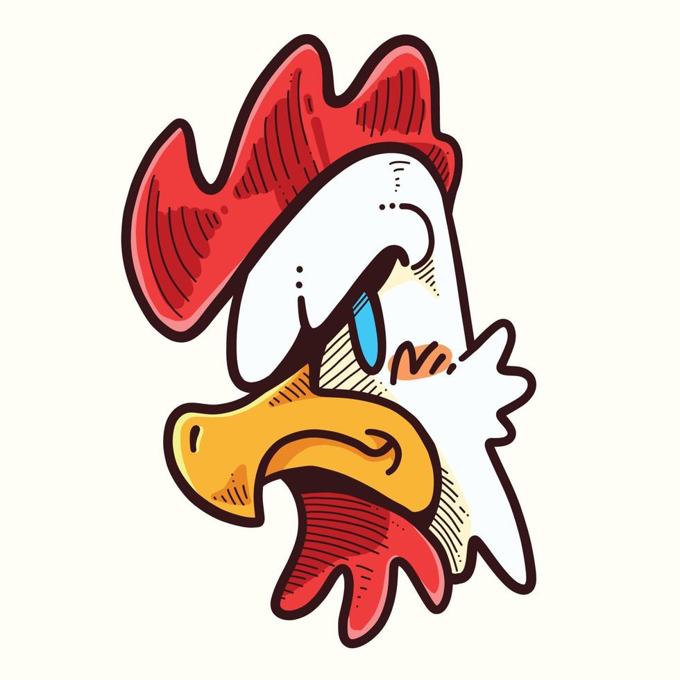 ilustración de cabeza de pollo vector