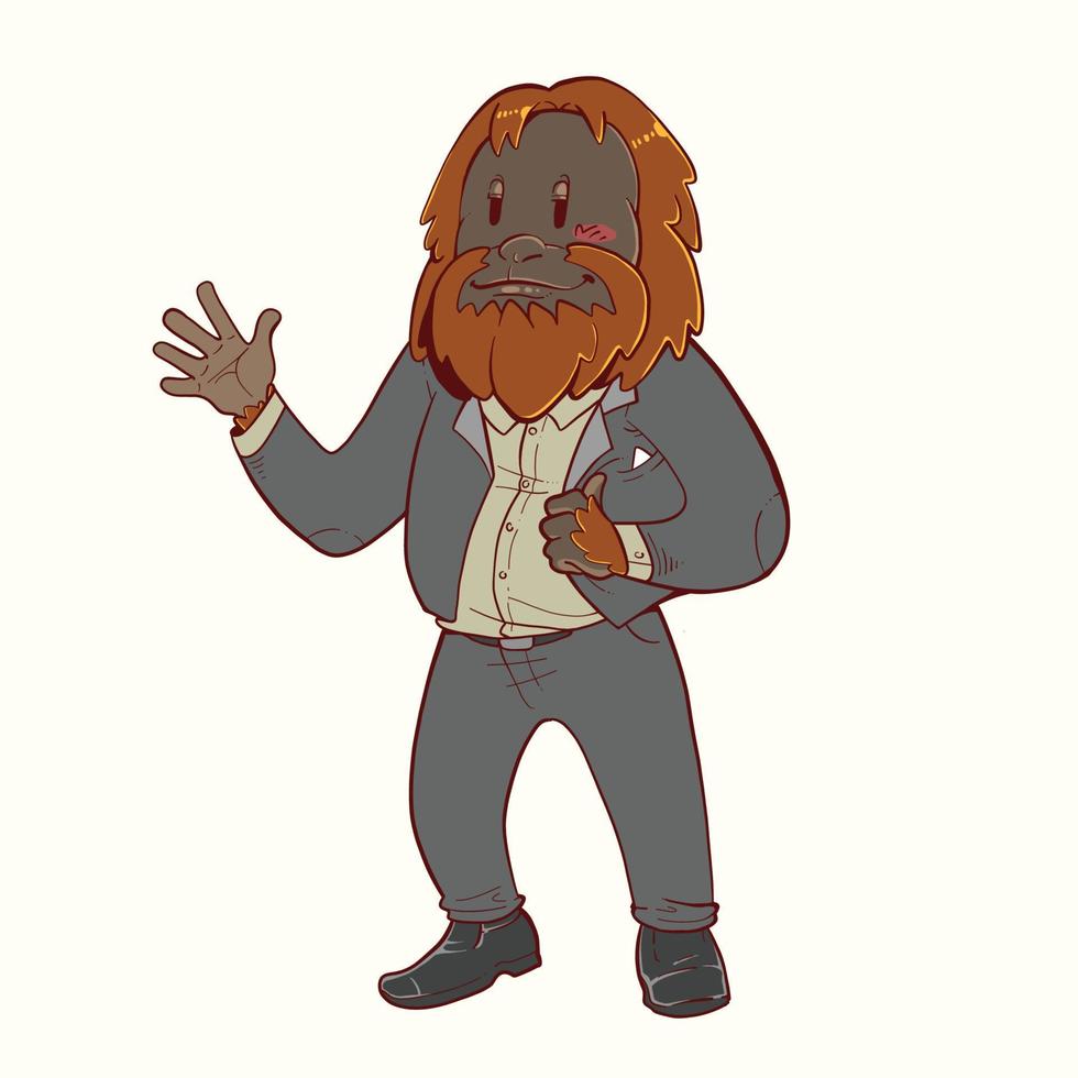 Orangutan in a suit vector