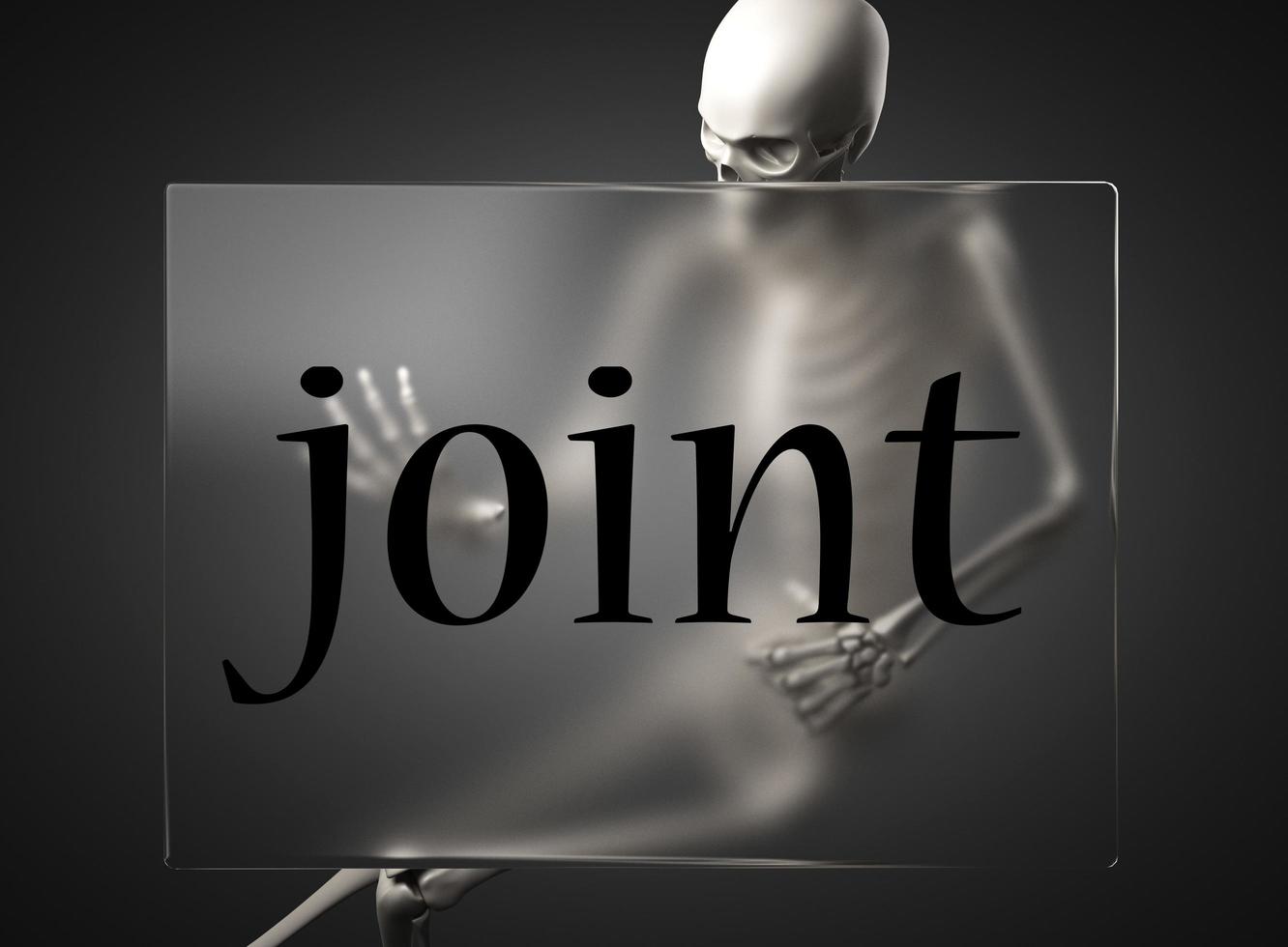 joint word on glass and skeleton photo