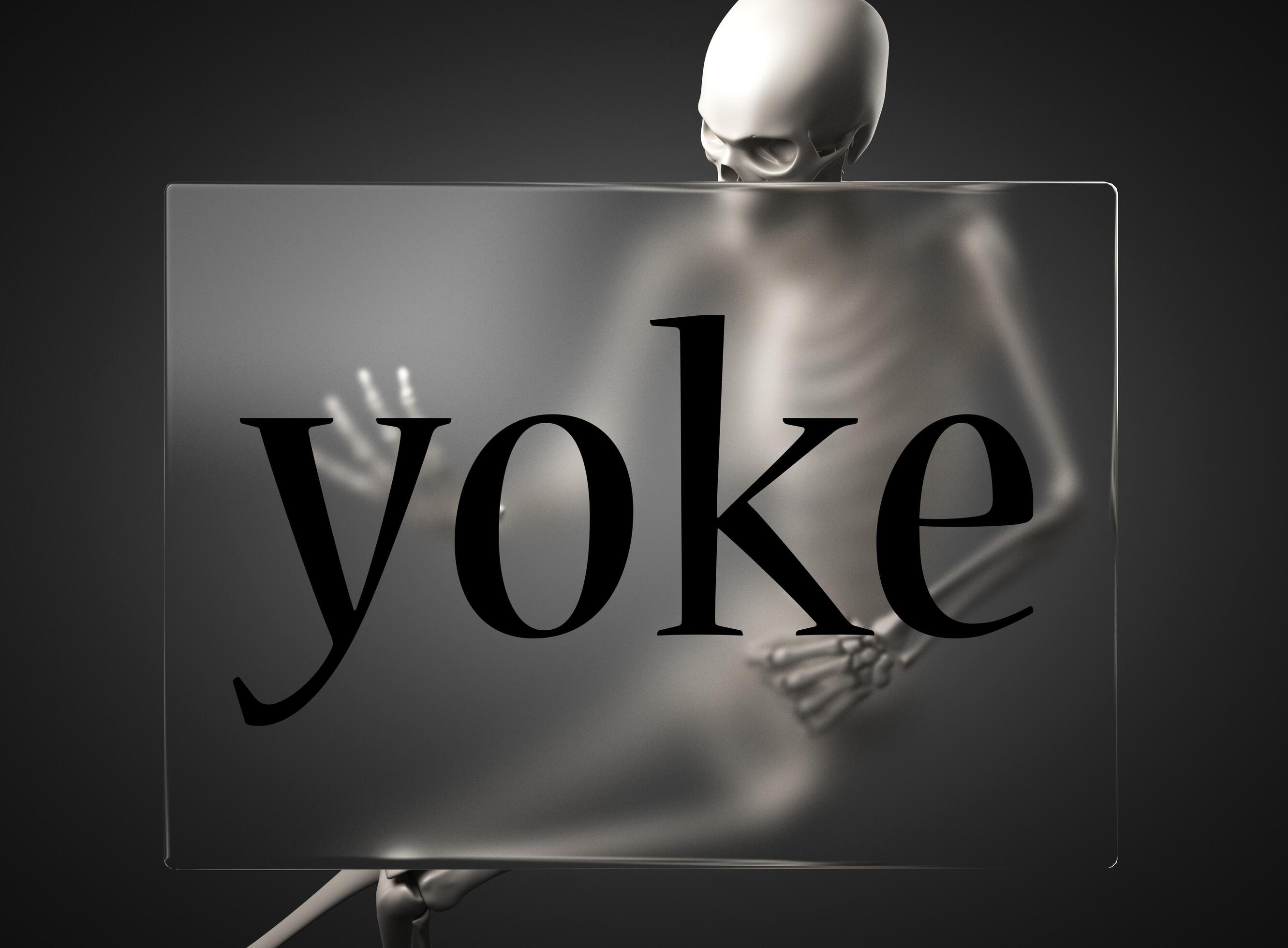 yoke word on glass and skeleton 7346453 Stock Photo at Vecteezy