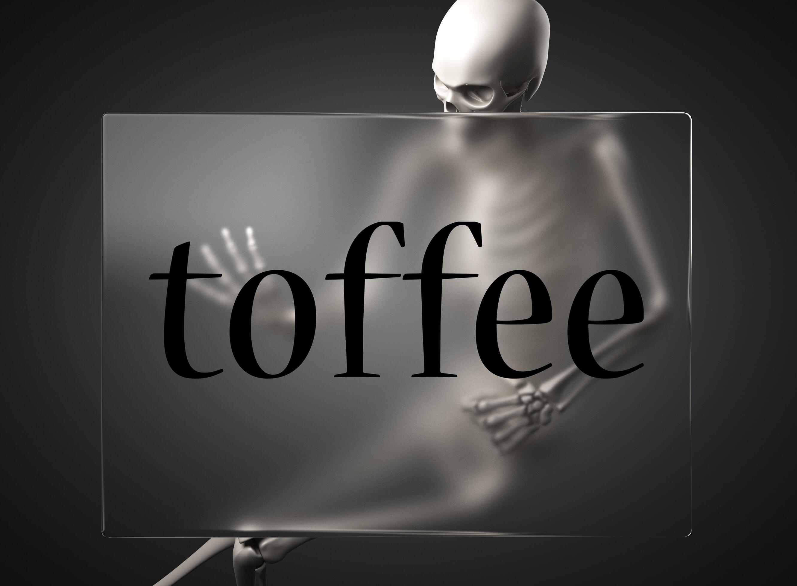 toffee word on glass and skeleton 7346547 Stock Photo at Vecteezy