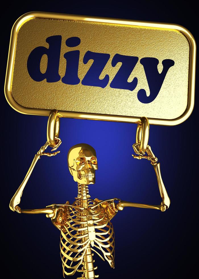 dizzy word and golden skeleton photo