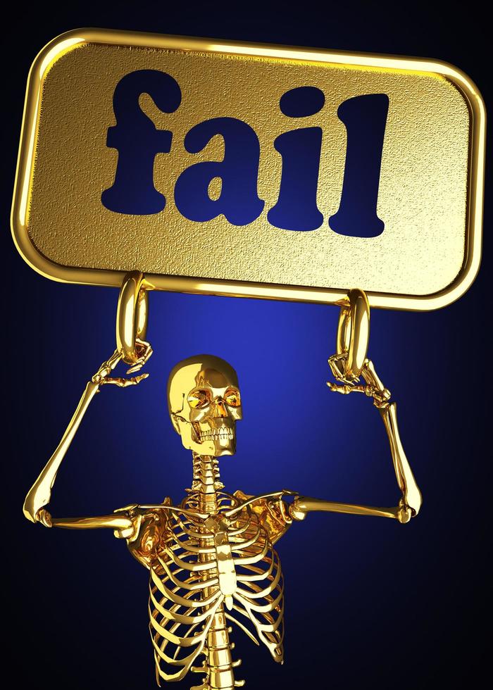 fail word and golden skeleton photo