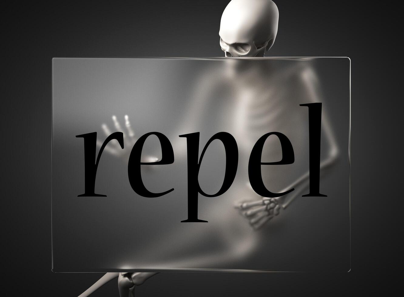 repel word on glass and skeleton 7346787 Stock Photo at Vecteezy
