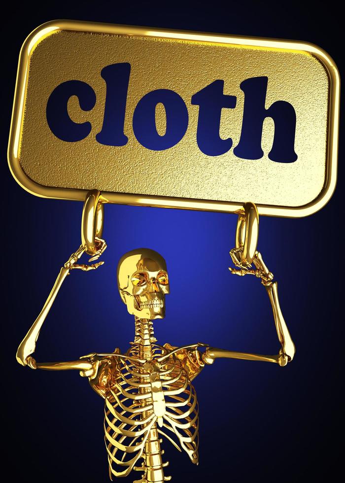 cloth word and golden skeleton photo