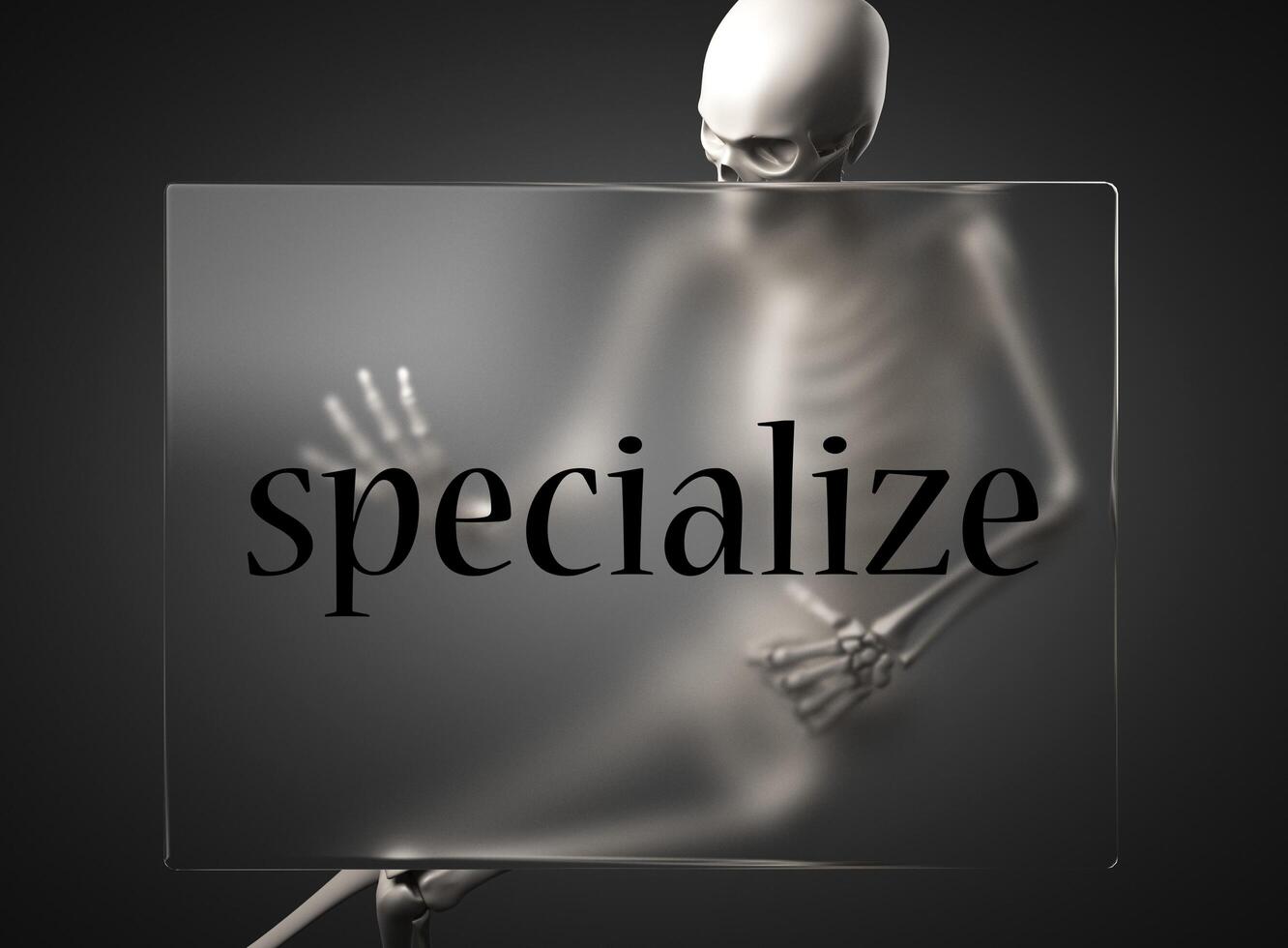 specialize word on glass and skeleton 7347150 Stock Photo at Vecteezy